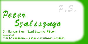 peter szalisznyo business card