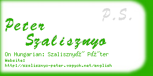 peter szalisznyo business card